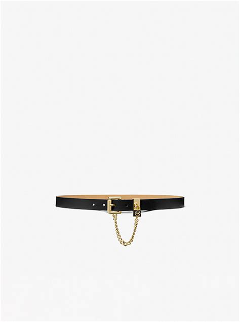 michael michael kors faux leather chain-link belt|Michael Kors belt make small.